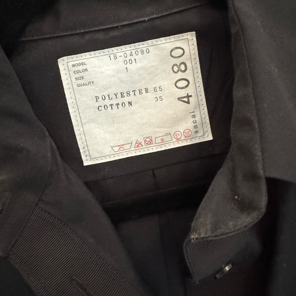 Sacai shirt dress with grommet and lace with pleating detail. - Picture 4 of 6